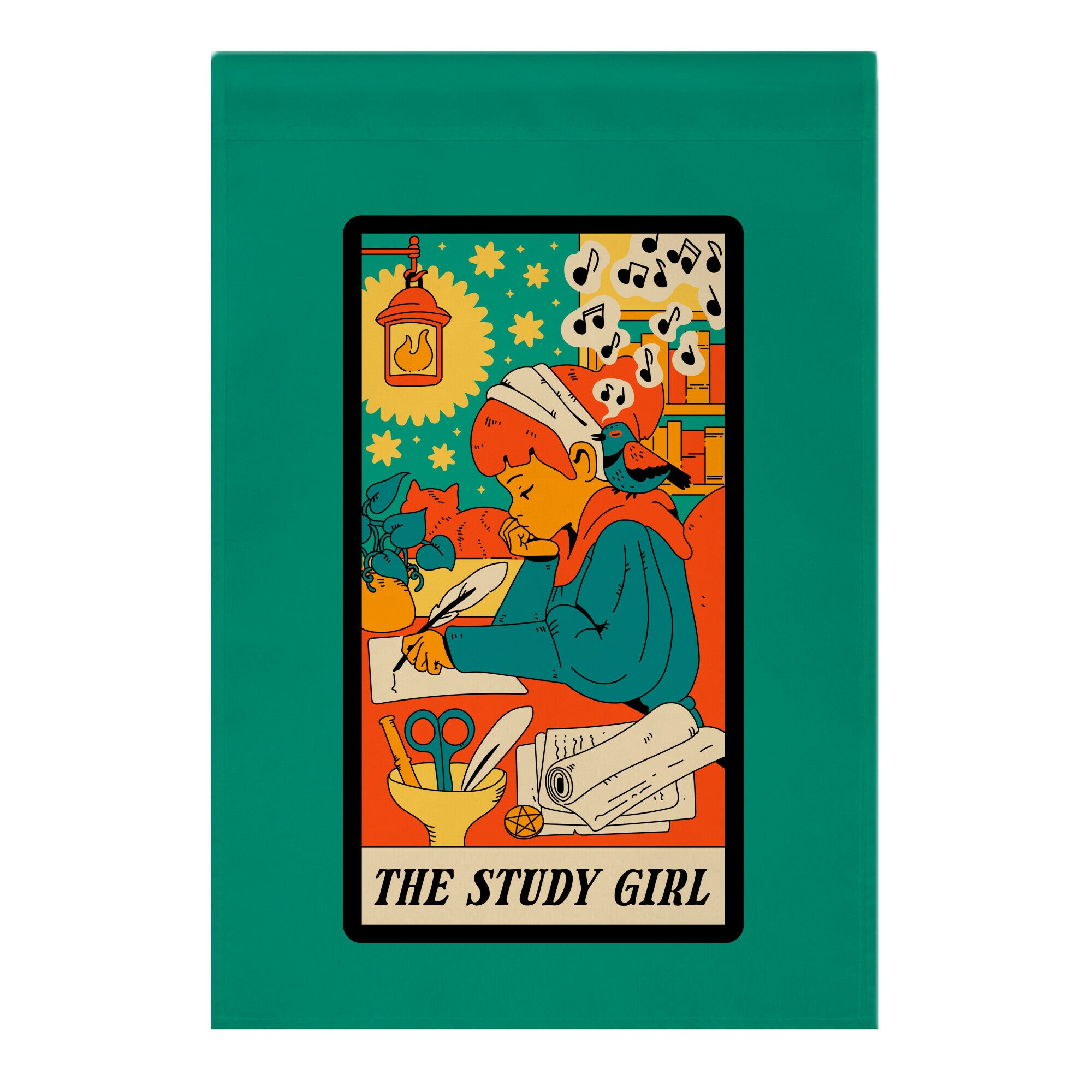 The Study Girl Tarot Card Garden Flag